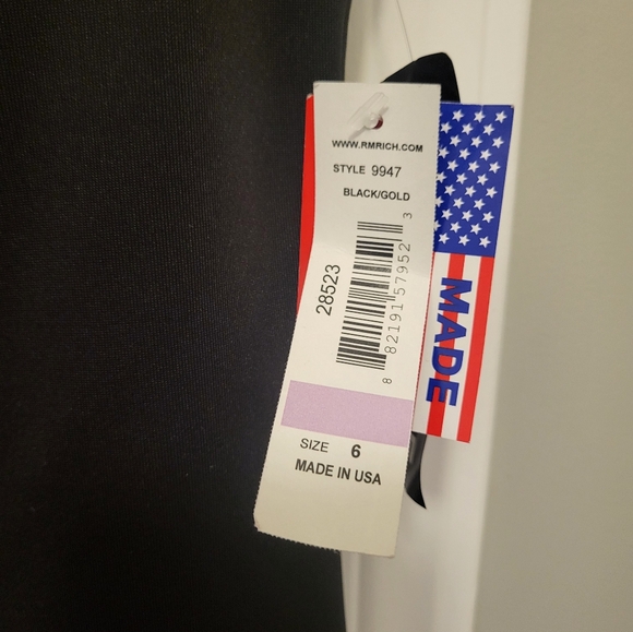 R&M Richards Sleeveless Gold Panel Sheath Dress Size 6 - Picture 9 of 13